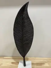 Cast Iron Black Leaf Art on Granite/Stone Base - Quality & Premium Masterpiece