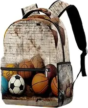 Travel Backpack,Small Backpack,Carry on Backpack,Basketball Football Baseball,Backpack, B7yo0kyrakeh, 11.5x8x16 in
