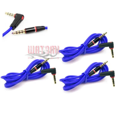 3X 3.5MM AUX L MALE AUDIO EXTENSION CABLE CORD BLUE FOR GALAXY S4 NOTE 3 NEXUS