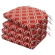 Outdoor Chair Cushions Set of 4, Water 17"x16"x2" (4 Pack) Wine Red Geometry