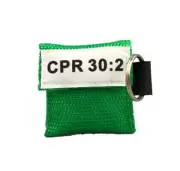 5 Green CPR Mask with Keychain - Face Shield with GLOVES