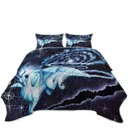 Space Galaxy Dragon Soaring through the Cosmos Coverlet