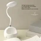 Cute LED Desk Lamp With Pen Holder 360 Degree Gooseneck Tube USB Rechargeabl MFS