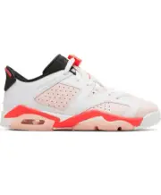 Big Kid's Jordan 6 Retro Low White/Atmosphere-Infrared 23 (768878 102)
