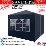 3x3m Party Tent Garden Gazebo With Side Panels Outdoor Wedding Event Marquee NEW