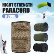 100m 550 Paracord Parachute Cord Lanyard Mil Spec Type III 9 Strand Core Rope AU