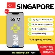 Singapore Travel eSIM -5G, 3 to 12 Days - Unlimited, 5G SIMBA , StarHub