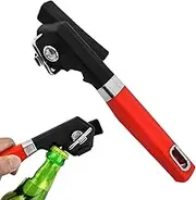 Hand Can Opener, Heavy Duty Manual Can Opener, Stainless Steel Kitchen Tools, Multifunctional Easy Gadgets with Ergonomic Handle for Seniors Adults
