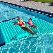 Sunrio Giant Inflatable Floating Mat-Pool Float Lake Floats for Adults with Pool Hammock Pool Mats for Floating Swimming Pool, Beach, Lake for Summer Water Party
