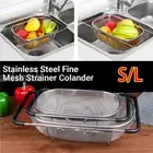 Stainless Steel Extendable Fine Mesh Strainer Colander Vegetable Fruits Sieve