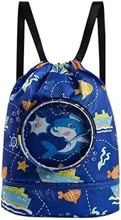 Swimming Bags for Kids | Cartoon Swim Bags for Swimmers | Dry Wet Separation Kids Drawstring Beach Bag Waterproof Adjustable for Sport, Swimming, Travel, Fitness, Beach Jmedic