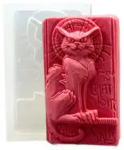 CAT SILICONE MOLD for soap making and other crafts CHAT NOIR