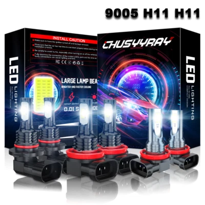 Fit Toyota Venza 2009-2016 Combo LED Headlight & Fog Lights Bulbs Kit 6000K