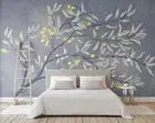 3D Branch Leaves Background Self-adhesive Removeable Wallpaper Wall Mural