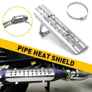 Silver Pipe Heat Shield Exhaust Cover Muffler Pipe Shield Heat For Motorcycle