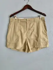Sanctuary Shorts Size Large Tencel Khaki Mid Rise Elastic Waist Lightweight