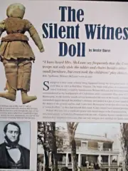 7p Antique Civil War Silent Witness Rag Cloth Doll History ARticle