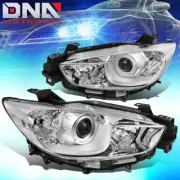 FOR 2013-2016 MAZDA CX5 PAIR OE STYLE PROJECTOR HEADLIGHT LAMPS SET CHROME/CLEAR (for: Mazda)