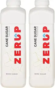 Zerup Zero Sugar Cane Sugar Flavoured Syrup 2 x 1L Bottles, Sugar Free Syrup, Cane Sugar Flavour Drink Mix, Low Calorie Flavourings for Milk Shakes, Cocktails, Teas, Gluten Free, Keto Friendly, Halal