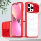 Slide Camera Protection Clear Case For iPhone 16 15 Pro Max Plus 14 13 12 Cover