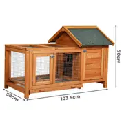 Pawz Rabbit Hutch Chicken Coop – Large Wooden House with Run