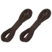 2 Pcs Faux Suede Leather Cord, 2.6mm x 5.5 Yards Flat String, Dark Brown