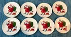Set Of 8 Threshold Target Santa W/ Green Toy Bag Stoneware Appetizer Plates NWT