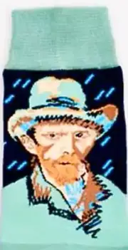 Socks Depicting Art - The Man In The Green Hat By Vincent Van Gogh NEW