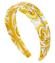 [Dolce & Gabbana Kids] Dolce & Gabbana Kids Printed silk headband One Size yellow