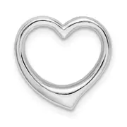 Sterling Silver De-Ani Rhodium-Plated Polished 3D Solid Floating Heart Pendant