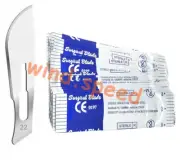 Sterile Surgical Scalpel Blades Disposable Carbon Steel Dental Medical Tool #22