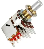Bourns Dual Mini Guitar Potentiometer w Push Pull Switch, 500K Audio Solid Shaft