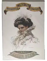 1975 Jos Schlitz Brewing Co Milwaukee Lager Beer Ad Print Victorian Woman