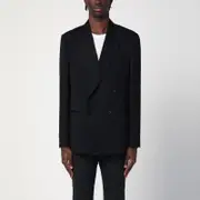 [Lardini] Black Double-breasted Jacket 52 IT Black