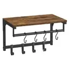 Laundry Room Shelf Wall Mounted, Coat Rack Shelf, with 8 Removable Hooks, for...