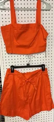 NWT Women's Jason Wu Orange Shorts Set Size Large