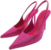 [ZIRIA] Women Sandals High Heels Ladies Mules Shoes for Women Stiletto Pointed Toe Party Sandals Sexy Ladies