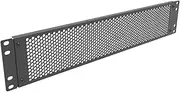 JINGCHENGMEI 2U Perforated Blank Panel - Steel Rack Mount 1U Spacer Panel for 19-Inch Network Cabinet or Server Rack Enclosure Black, JCM-19NA