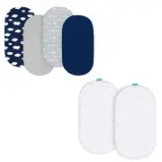 Bassinet Mattress Protector, Viscose Made from Bamboo & 4 Pack Bassinet Sheet...