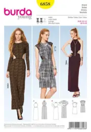 B87 BURDA 6858: DRESS SIZE 6-16 SEWING PATTERN
