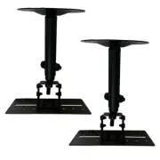 Pair Wall Steel Convenient Stability Mounts Universal Mounting PA Speaker Stands