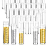 High-Quality Clear Coin Tubes - 60 Assorted Sizes for Perfect Coin Protection