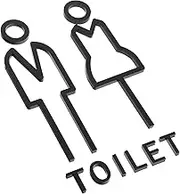 SHINEOFI 1 Pair Toilet Identification Sign for Bathroom Washroom Sign Plate Restroom Identification Plate