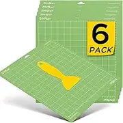 HTVRONT 6 Pack Standard Grip Cutting Mat 12x12 for Cricut Explore Air 2/Air/One/Maker, Green, PVC, Rectangular, Non-Toxic, Cutting Board
