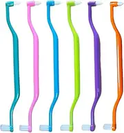 Ceonam 6 Pieces 2-in-1 Toothbrush with Interdental and Wisdom Teeth Brush Heads for Comprehensive Oral Care, Soft Single Interdental Brushes Between Teeth Wisdom Toothbrush for Braces