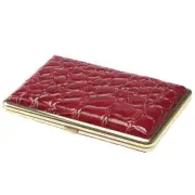Enamel Crocodile Cigarette Case 14 Storage Red Tsubota Pearl Japan