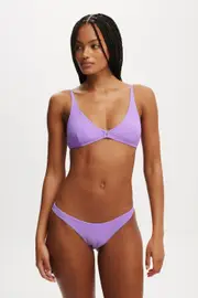 [Body] Body - Refined High Side Brazilian Bikini Bottom - Purple metallic M PURPLE METALLIC
