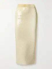 [A.L.C.] A.L.C. - Joan Sequined Stretch-knit Midi Skirt - Cream - x small x small Cream