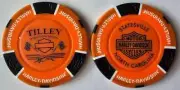 TILLEY HARLEY-DAVIDSON Statesville NC Orange/Black Signature Poker Chip