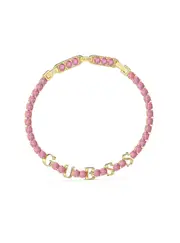 GUESS Gold Arm Party Pink Logo Tennis Bracelet